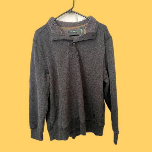 G.H. Bass & Co. Size Large Gray Long sleeve Quarter Button Up Sweater - Picture 1 of 5